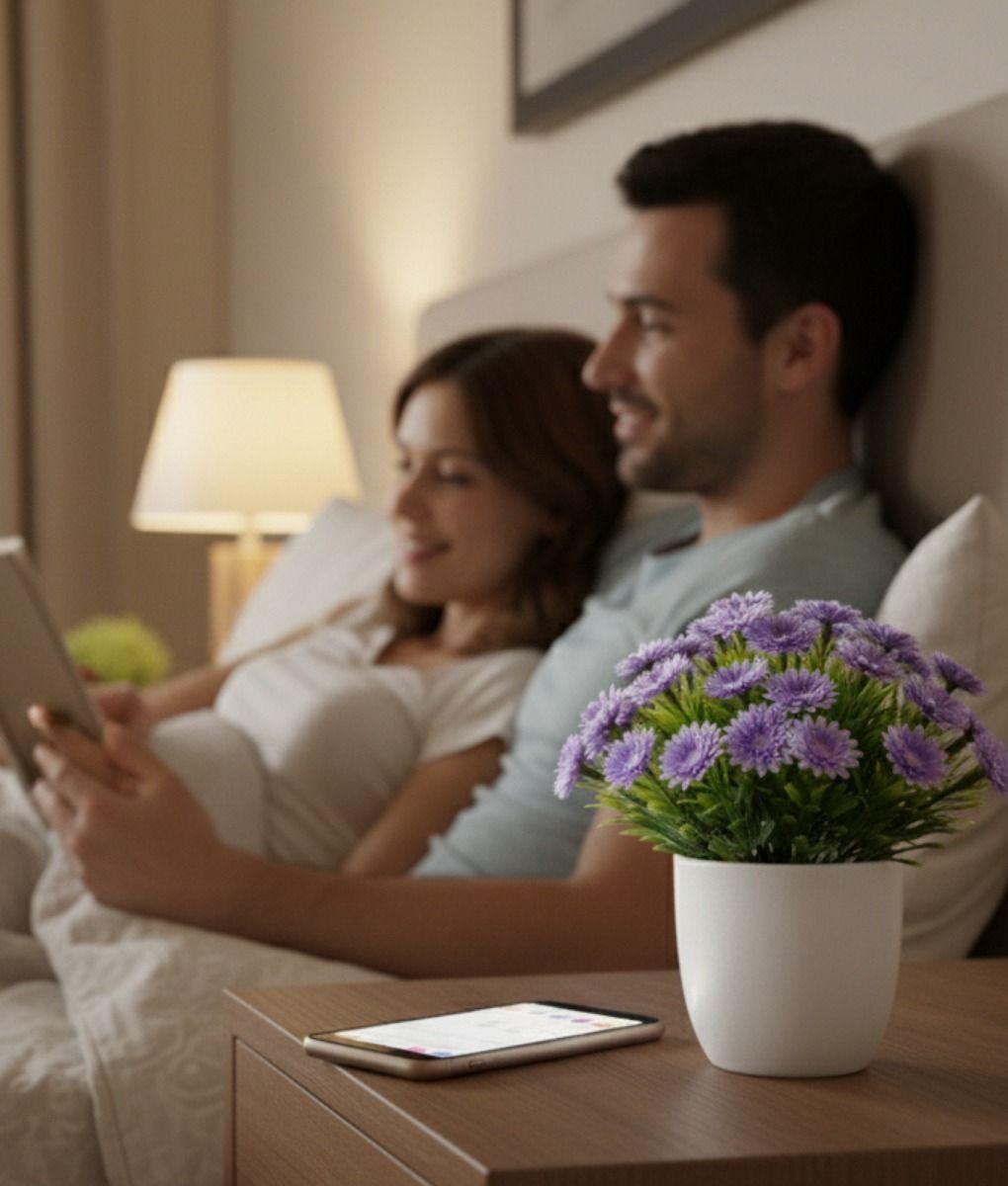 Set 2 Flores Artificiales Adorno Floral Silvestre Hogar Jhn-3