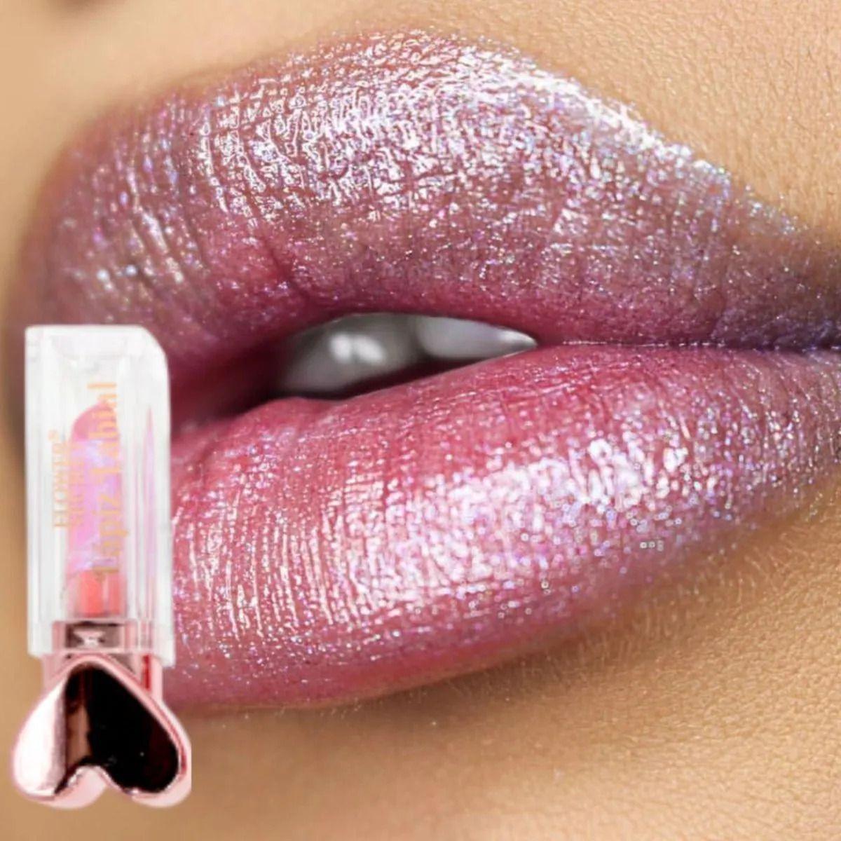 Paq 24 Labiales Barra Efecto Metalizado Diseño Corazón ALJ-1