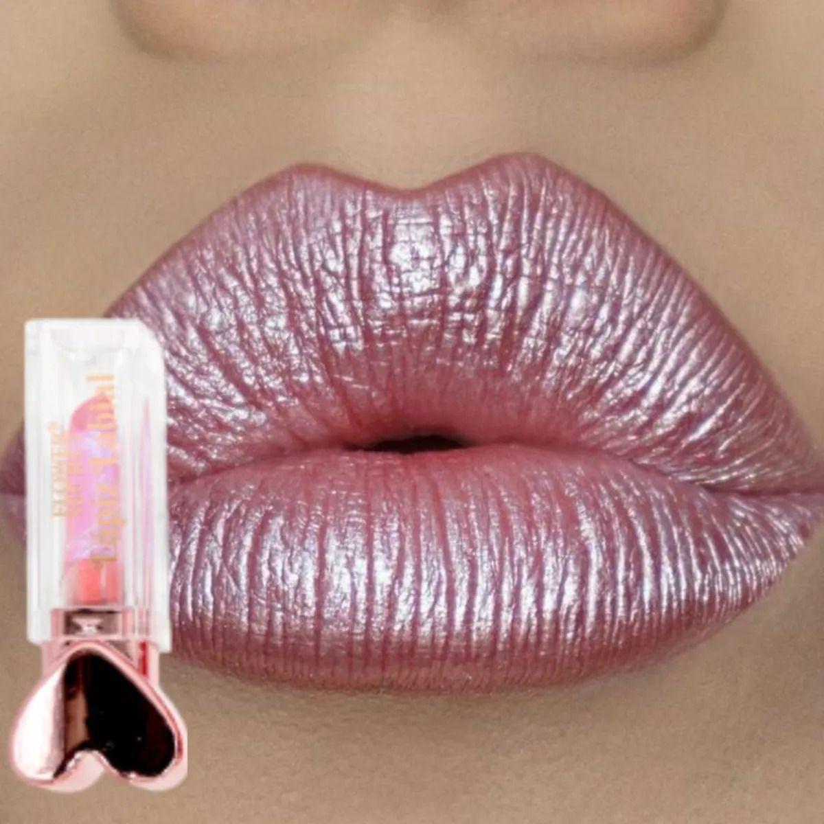 Paq 24 Labiales Barra Efecto Metalizado Diseño Corazón ALJ-3
