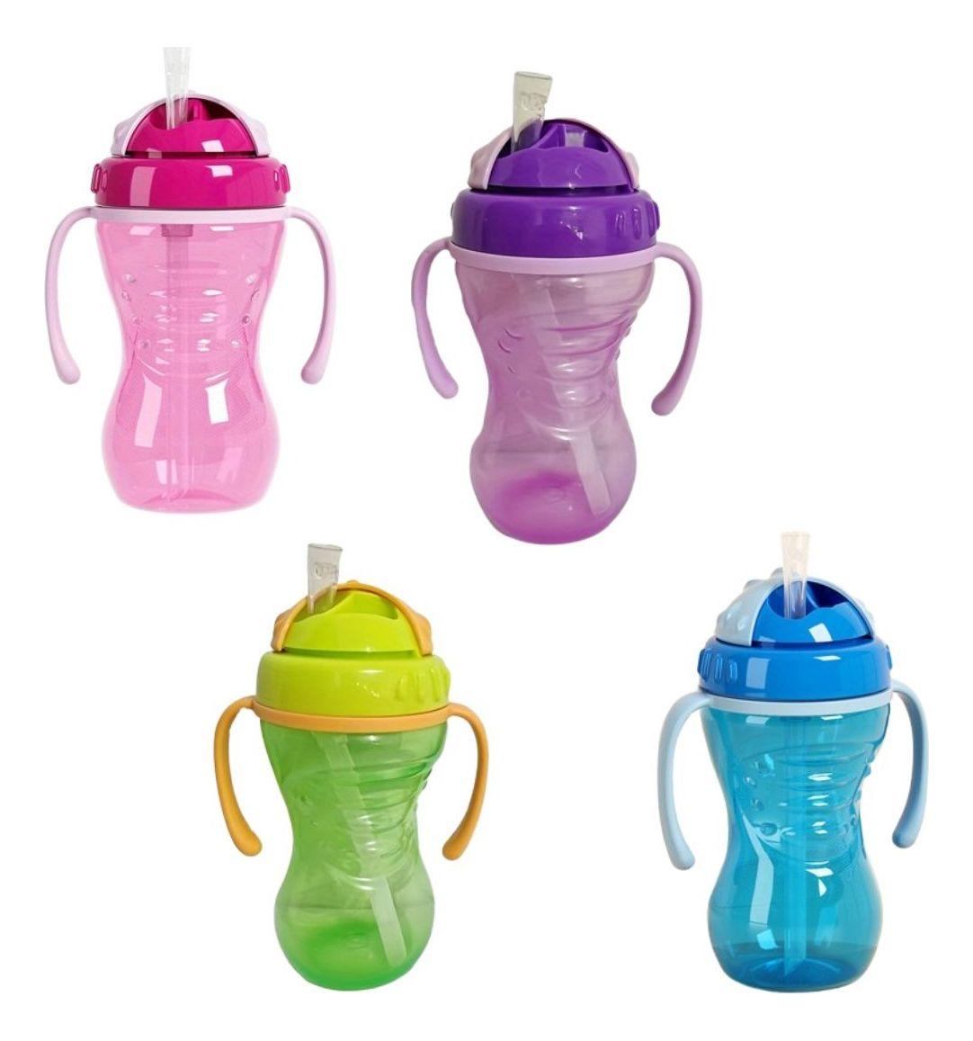 SET 2 VASOS ENTRENADOR CON PAJILLA CON ASA PARA BEBE LAU-5