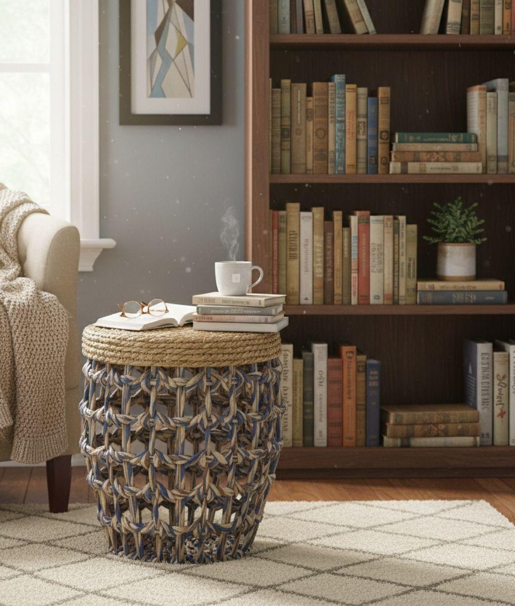 Set 3 Taburetes Auxiliares Decorativos Estilo Natural Jhn-7