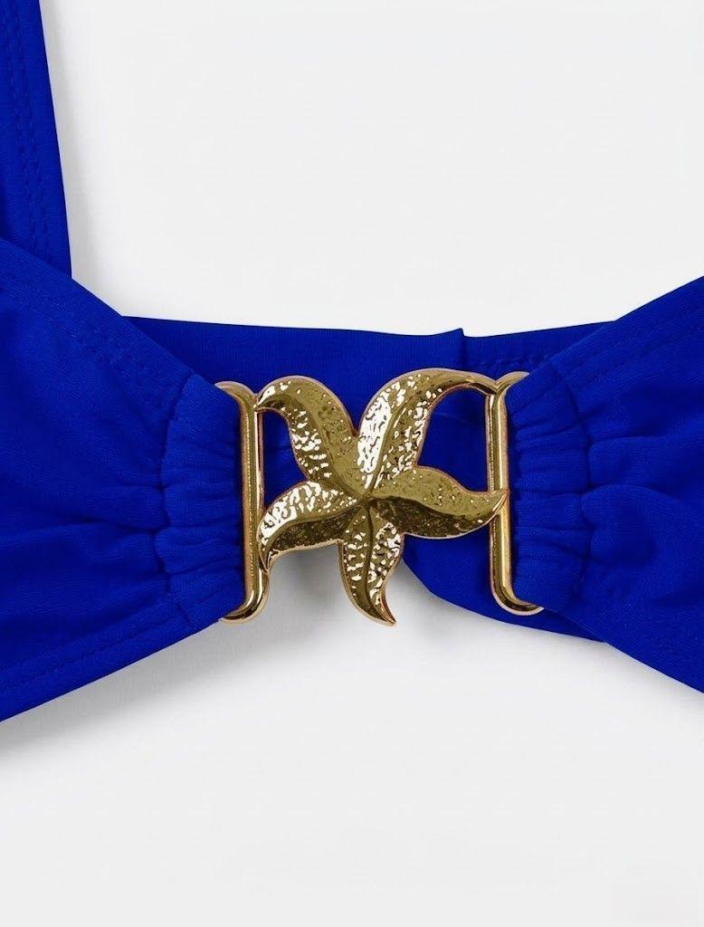 Bikini Dos Piezas Azul Real Top con Estrella Dorada-5