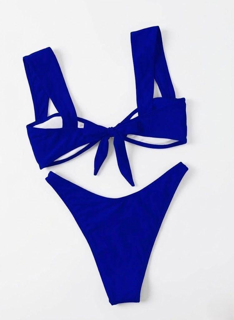 Bikini Dos Piezas Azul Real Top con Estrella Dorada-7