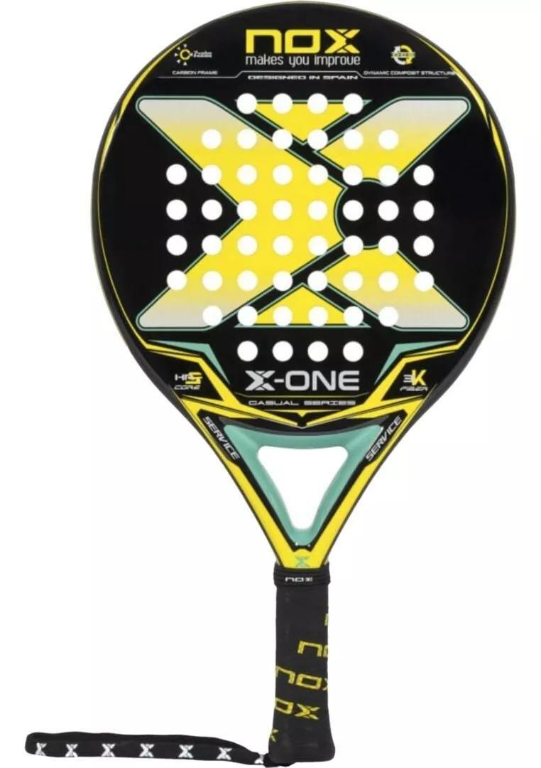 Pala Padel Nox X- One Casual Series Amarilla + Funda-0