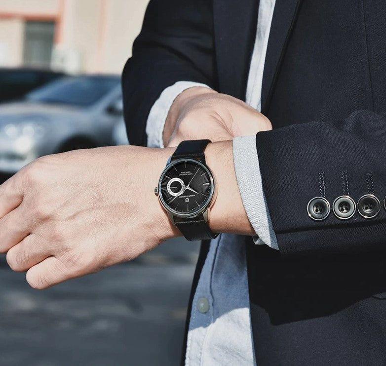Reloj Hombre PAGANI ESTRATO Clásico Cuarzo Maquinaria Seiko Cuero Negro Genuino-8