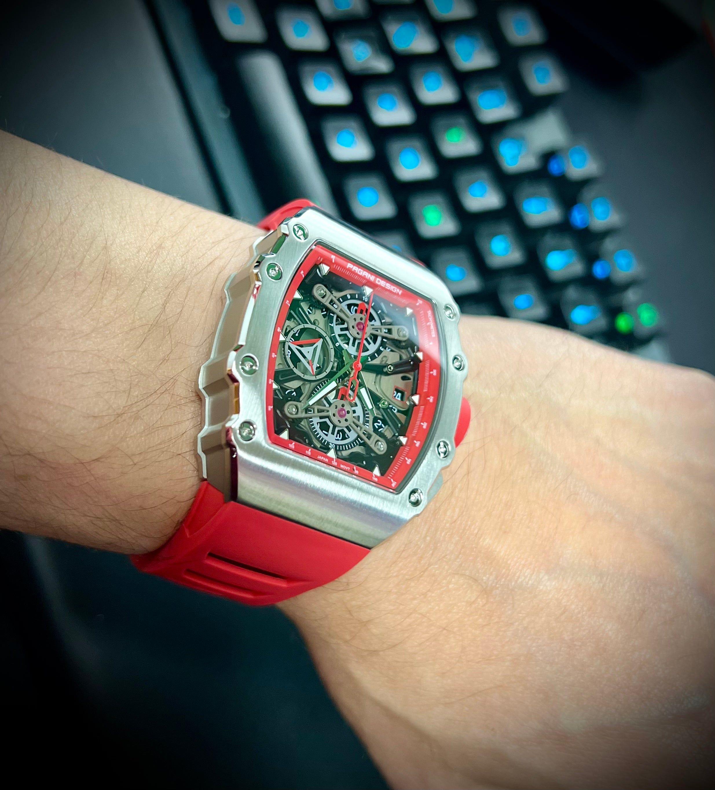 Reloj Hombre "PAGANI F1" Seiko Acero Quirúrgico Cristal de Zafiro-2