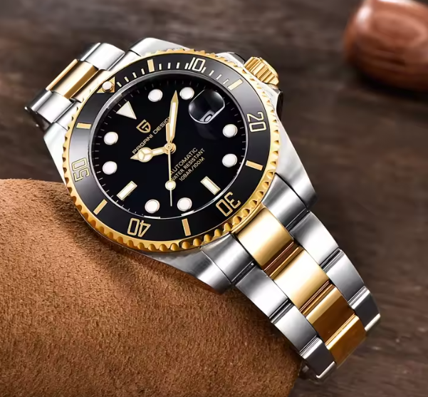 Reloj Hombre PAGANI "SUBMARINER GOLD" Maquinaria Automática Seiko Cristal de Zafiro-2