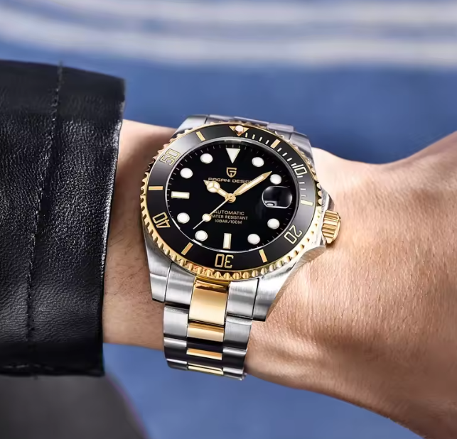 Reloj Hombre PAGANI "SUBMARINER GOLD" Maquinaria Automática Seiko Cristal de Zafiro-4