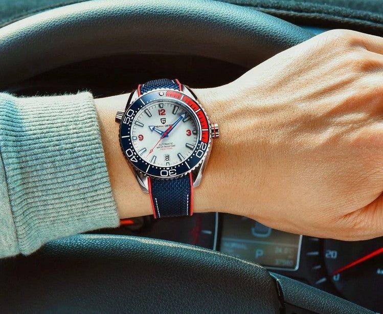 Reloj Hombre PAGANI SEAMASTER SPORT BLUE Maquinaria Automática Acero Quirúrgico Cristal de Zafiro-1
