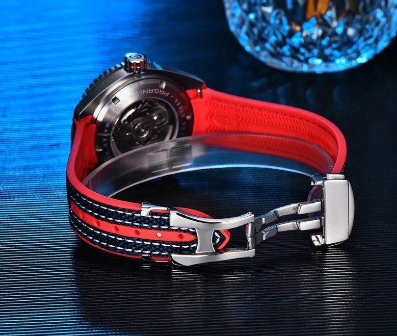 Reloj Hombre PAGANI SEAMASTER SPORT BLUE Maquinaria Automática Acero Quirúrgico Cristal de Zafiro-5