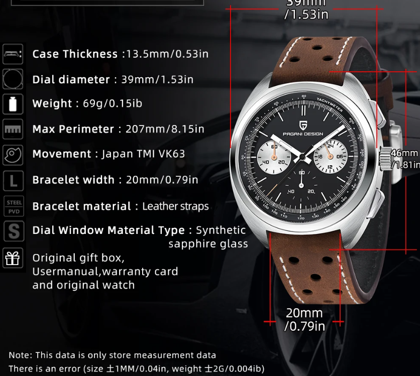 Reloj Hombre PAGANI "DONATELLO", Sport Cristal de Zafiro-3