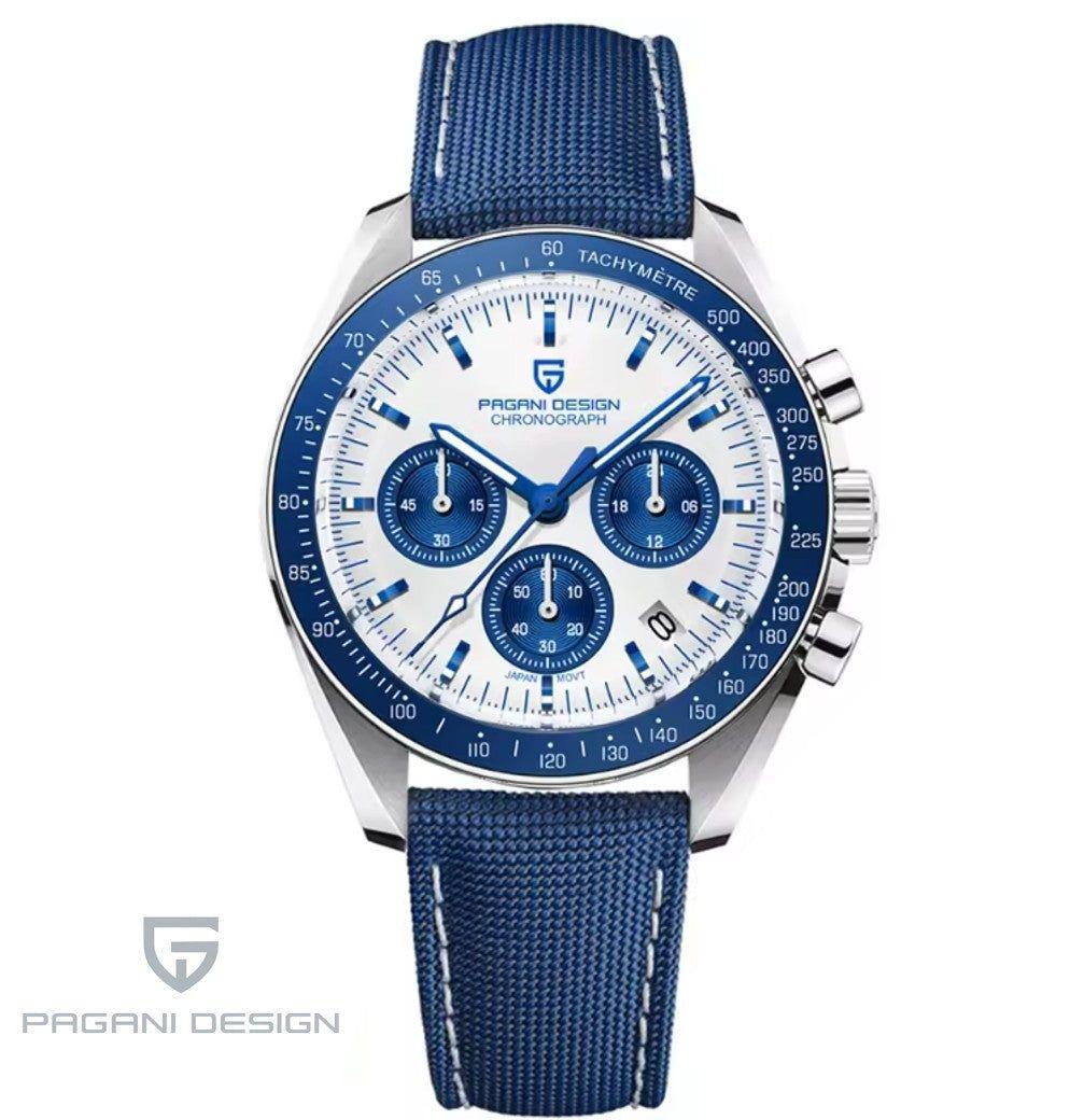 Reloj Hombre PAGANI "SPEEDMASTER BLUE" Sport Cristal de Zafiro-Cerámica-0