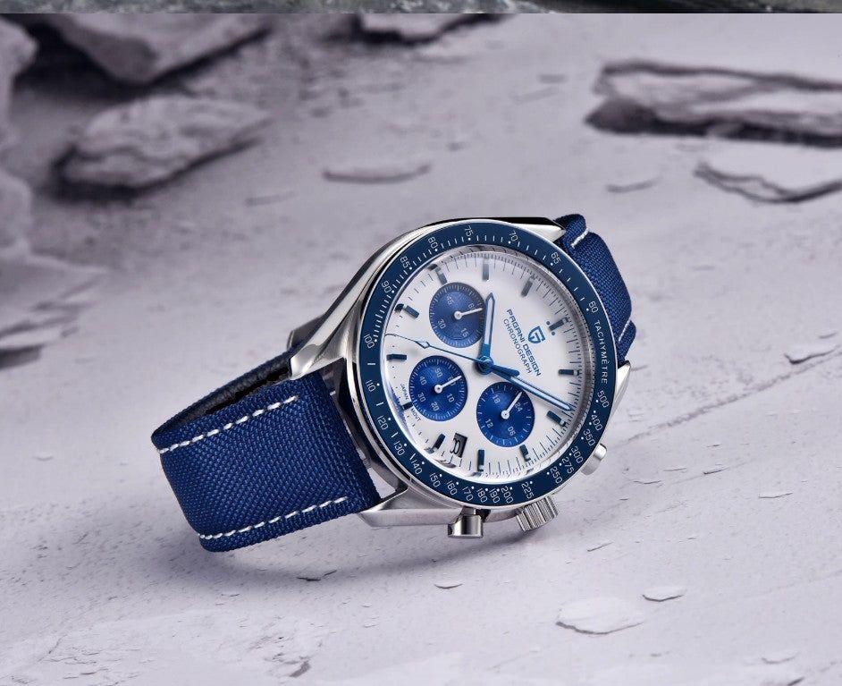 Reloj Hombre PAGANI "SPEEDMASTER BLUE" Sport Cristal de Zafiro-Cerámica-3