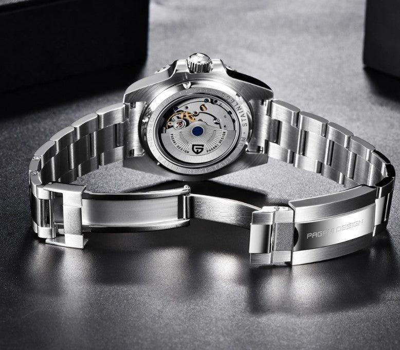 Reloj Hombre PAGANI "GMT Batman" BICOLOR Clásico-Sport Automatico Cristal de Zafiro-3