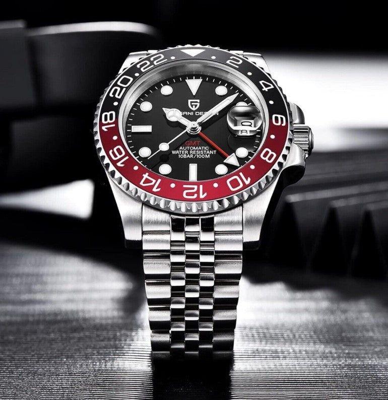 Reloj Hombre PAGANI "GMT COKE" BICOLOR Clásico-Sport Automatico Cristal de Zafiro-0