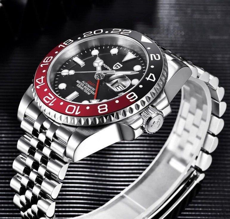 Reloj Hombre PAGANI "GMT COKE" BICOLOR Clásico-Sport Automatico Cristal de Zafiro-2