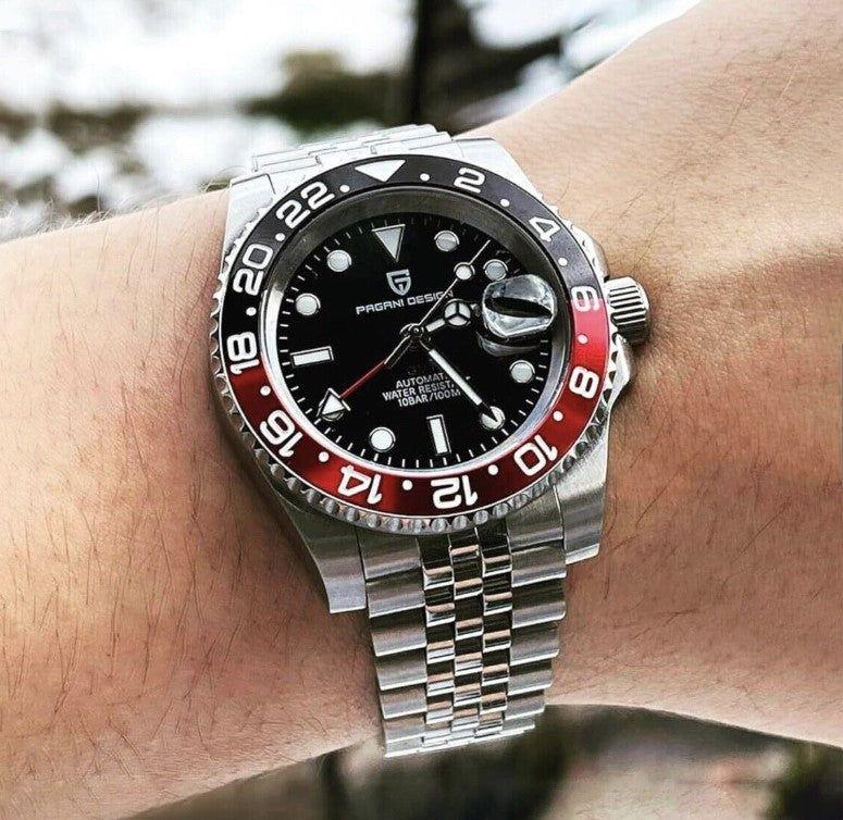 Reloj Hombre PAGANI "GMT COKE" BICOLOR Clásico-Sport Automatico Cristal de Zafiro-3
