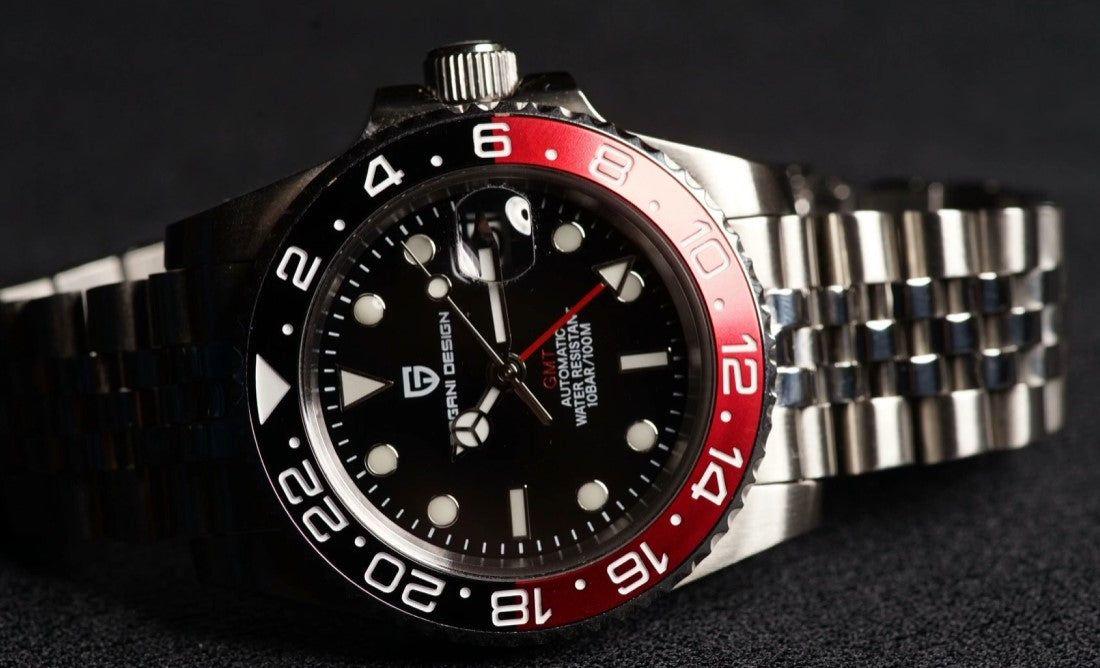 Reloj Hombre PAGANI "GMT COKE" BICOLOR Clásico-Sport Automatico Cristal de Zafiro-6