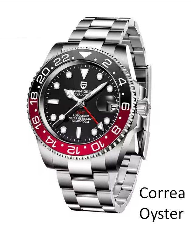 Reloj Hombre PAGANI "GMT COKE" BICOLOR Clásico-Sport Automatico Cristal de Zafiro-7