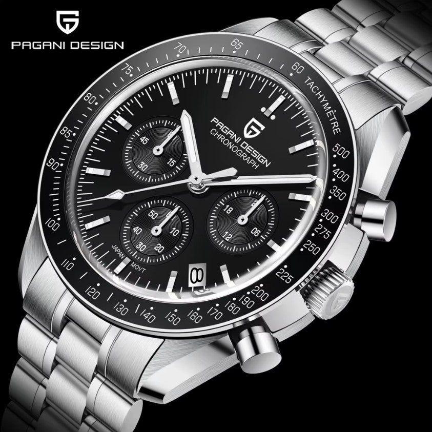 Reloj Hombre PAGANI "SPEEDMASTER" Black Cristal de Zafiro-Ceramica-0