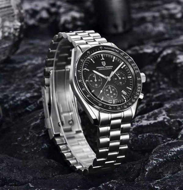 Reloj Hombre PAGANI "SPEEDMASTER" Black Cristal de Zafiro-Ceramica-4