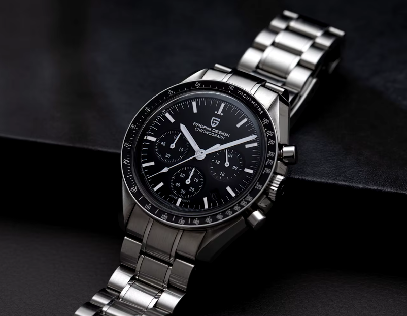 Reloj Hombre PAGANI "SPEEDMASTER" Black Cristal de Zafiro-Ceramica-8