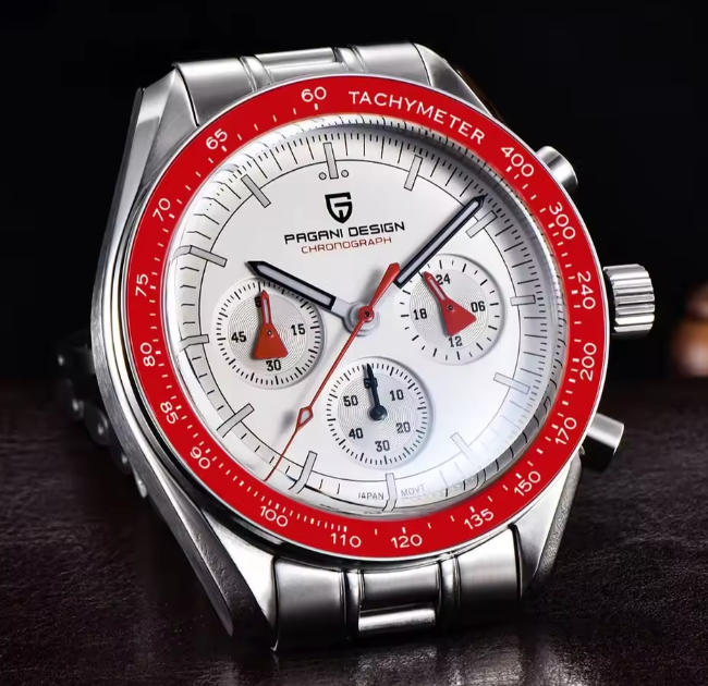 Reloj Hombre PAGANI "SPEEDMASTER" RED Cristal de Zafiro-Cerámica-8