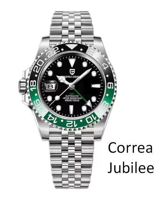 Reloj Hombre PAGANI "GMT MASTER 2 HULK" BICOLOR Clásico-Sport Automático Cristal de Zafiro-6