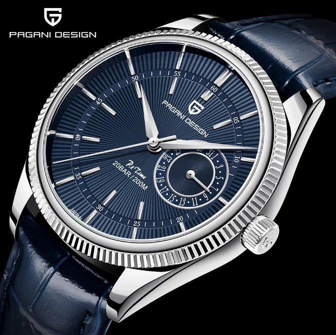 Reloj Hombre "PAGANI CELLINI"  Cuarzo Azul Cristal de Zafiro 100% Original-0