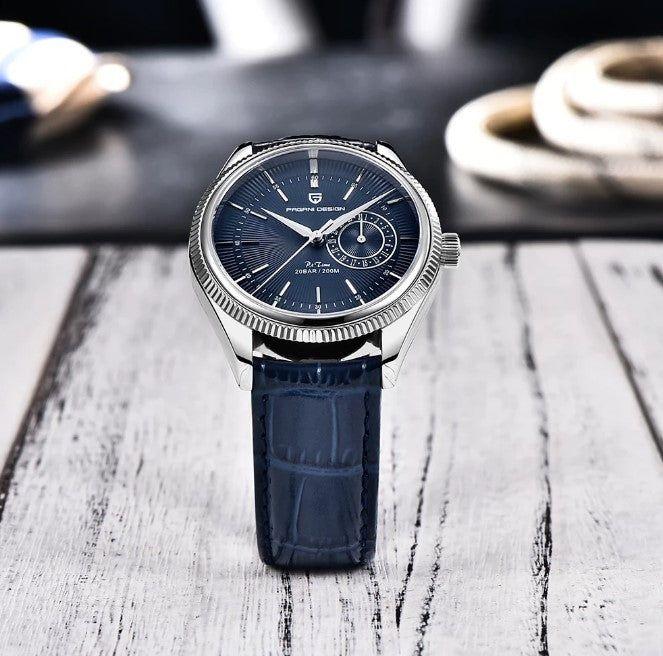 Reloj Hombre "PAGANI CELLINI"  Cuarzo Azul Cristal de Zafiro 100% Original-4