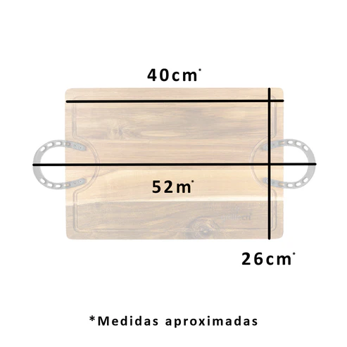 Tabla Rústica Parrillero (con Herraduras) 40x26 cm.-1