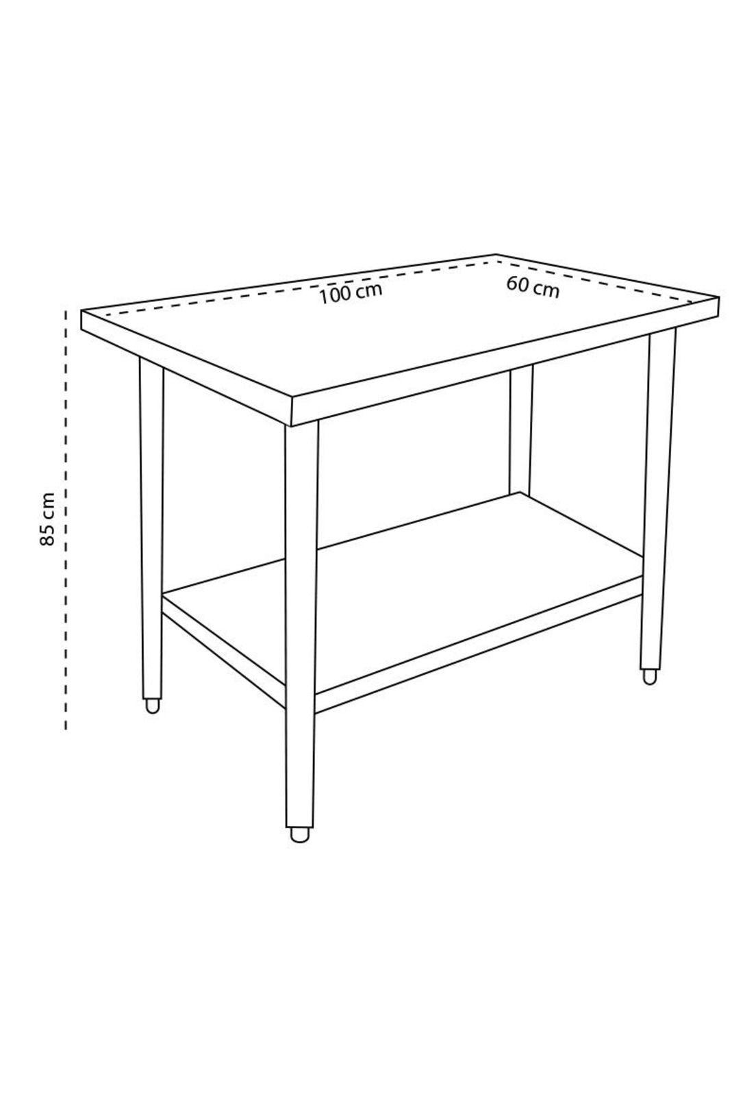 Mesón Central de Acero Inoxidable 100x60x85 cm-2
