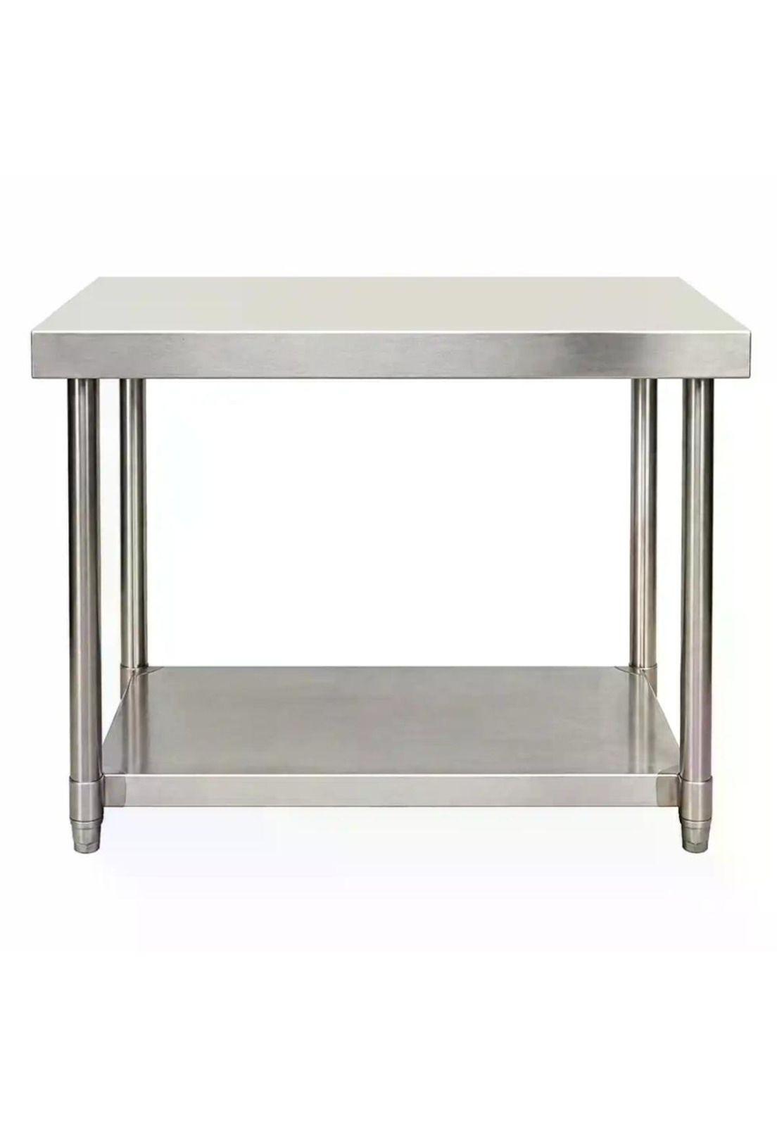Mesón Central Acero Inoxidable Cubierta Polipropileno 90x60x85 cm-2