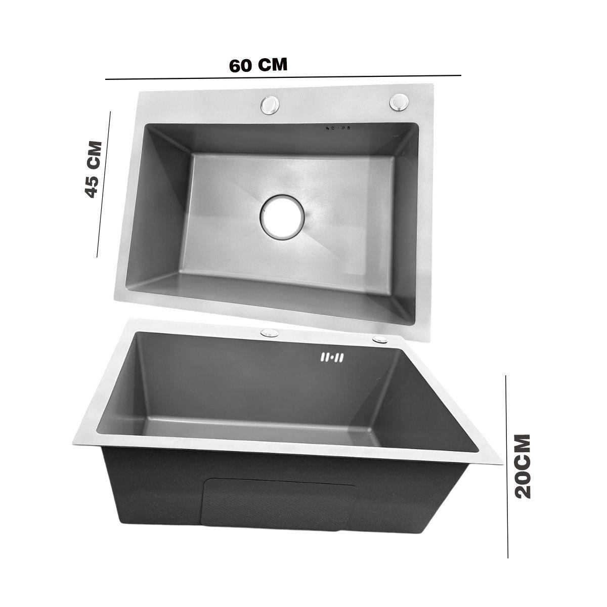 Lavaplatos De Acero Inoxidable Una Cubeta Grey 60x45-1