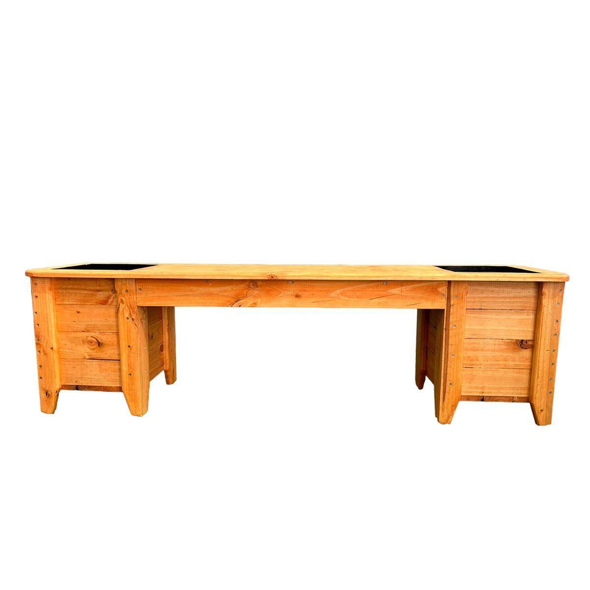 Banca con maceteros incluidos en madera COLOR Alerce168X40X49-2