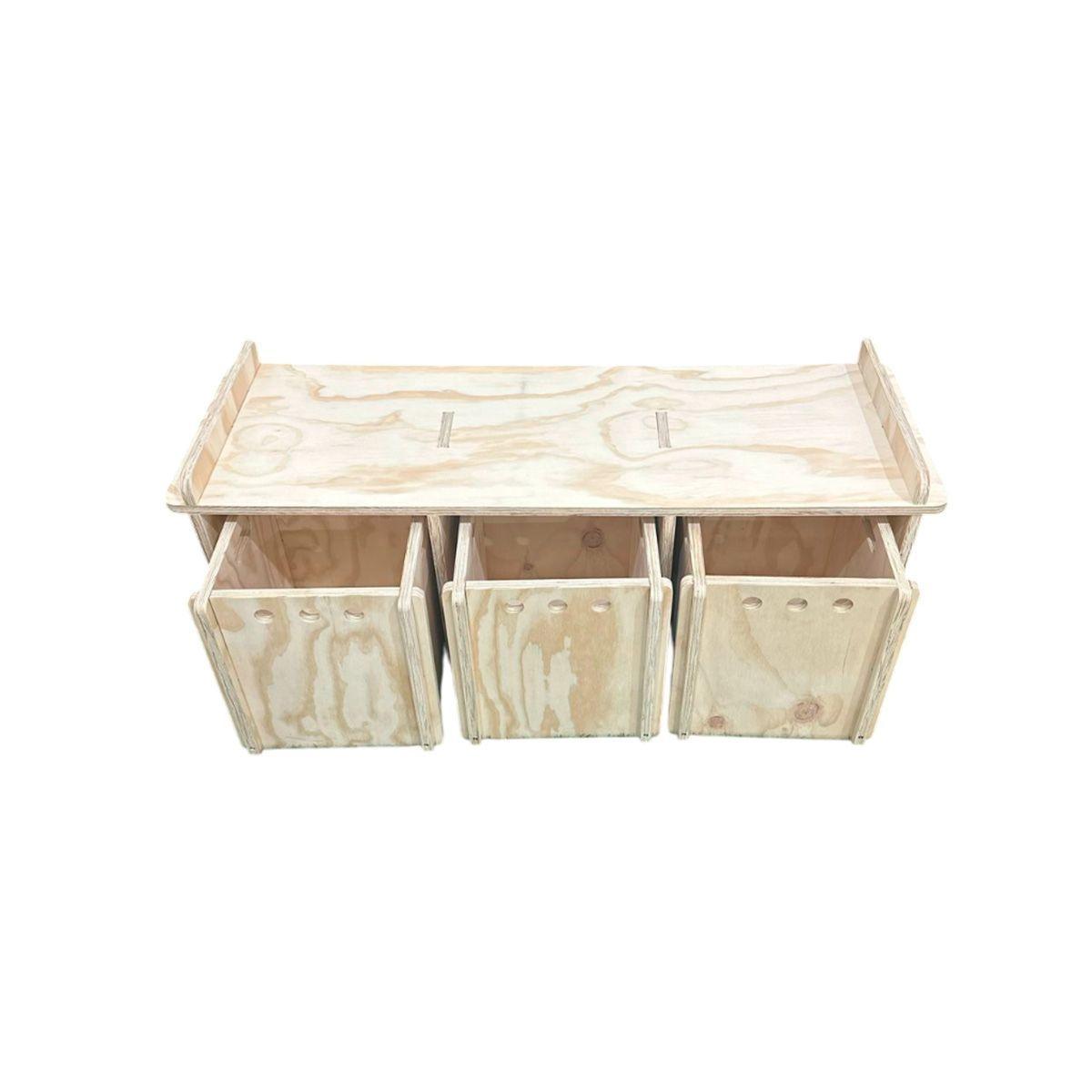 Organizador Montessori de Madera con Cajones con ruedas-3