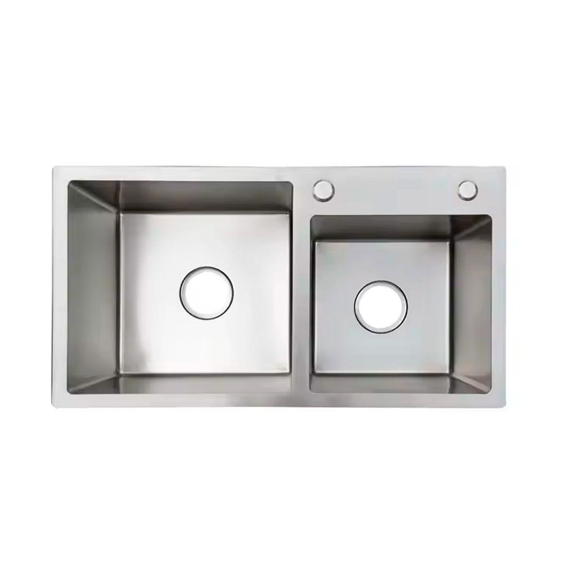 Lavaplatos Doble de Acero Inoxidable grey 78x43-0