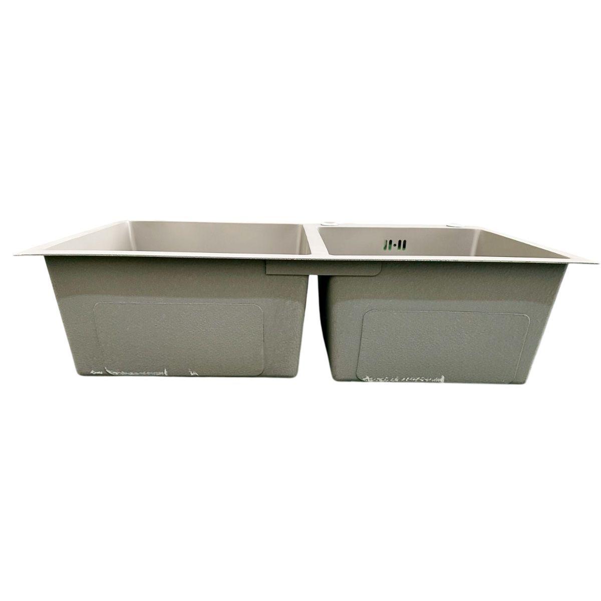 Lavaplatos Doble de Acero Inoxidable grey 78x43-2