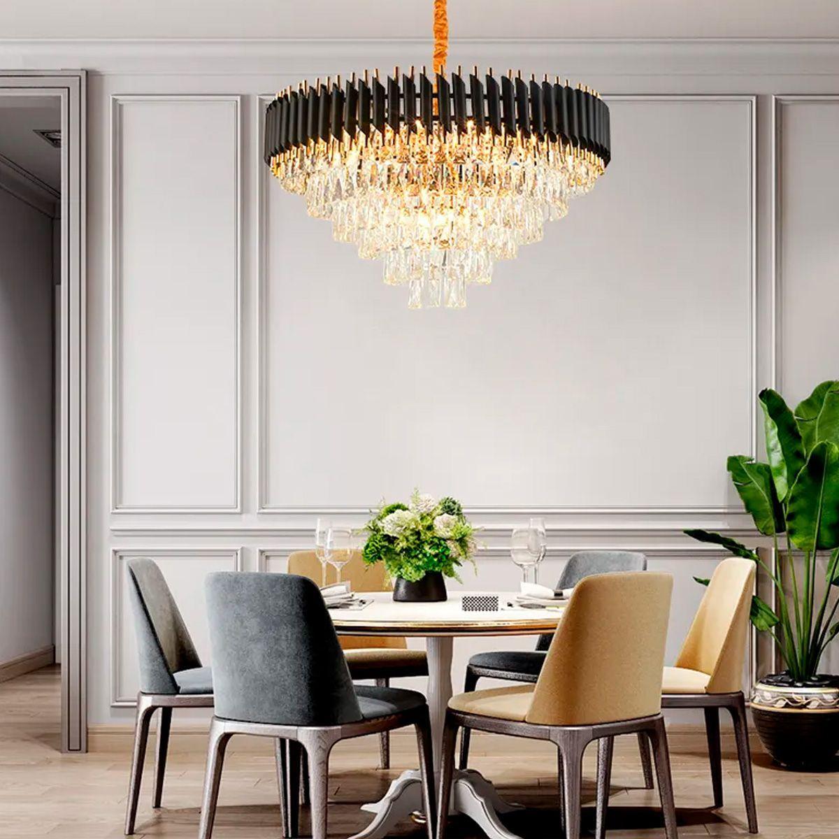 Lámpara colgante Grande de decoración clásico contemporáneo Black-2