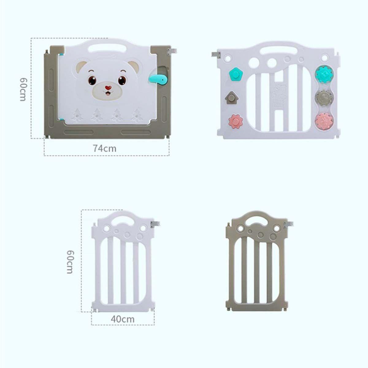 Corral 12+2 Modelo Osito Blanco Y Gris-4