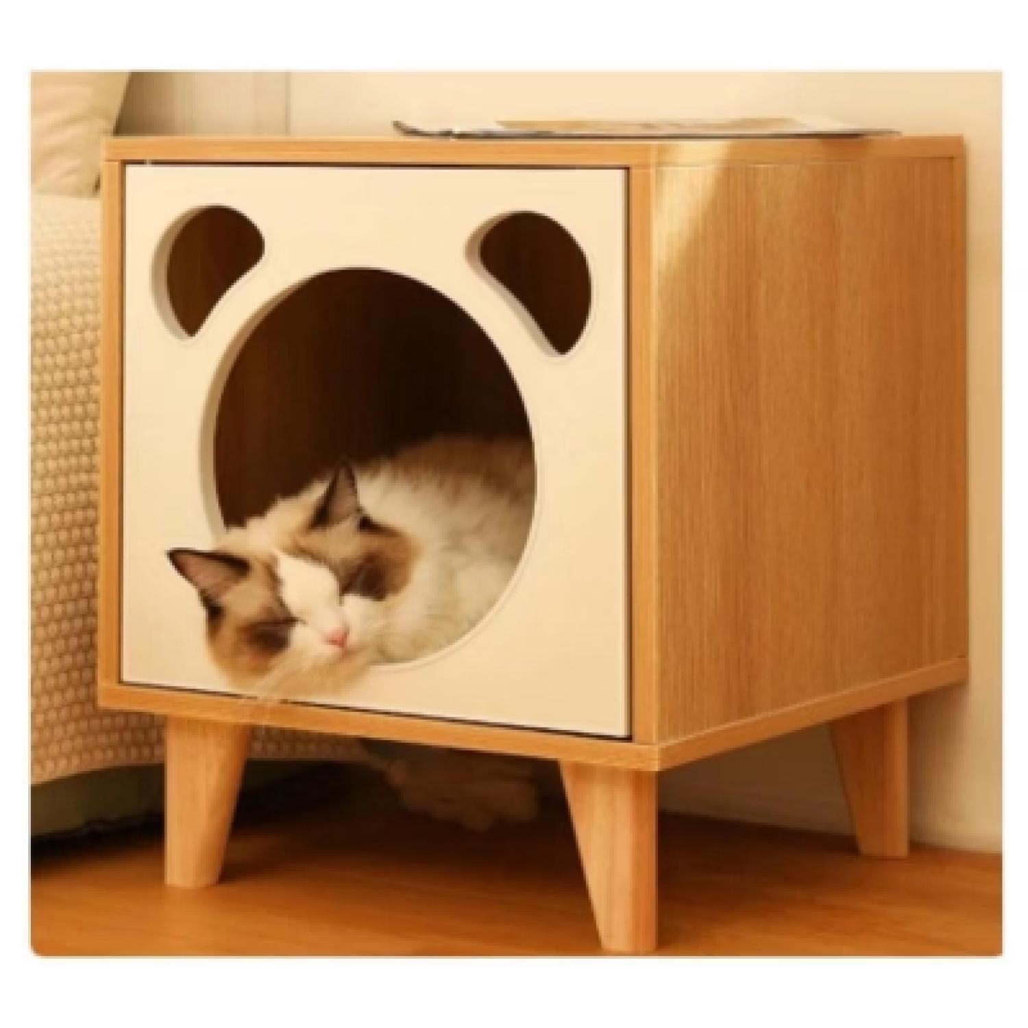 Velador Con Cama Para Mascota Beige 40x40x50 Cm-1