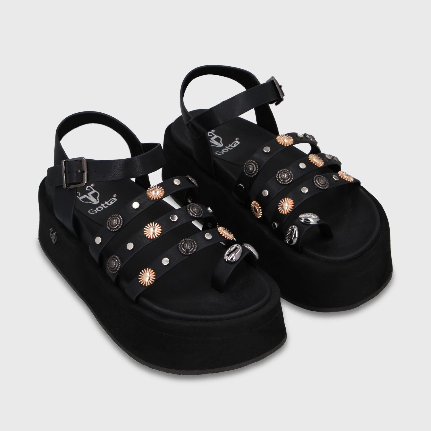 Sandalia Plataforma Negra Mujer 55943 Gotta-2