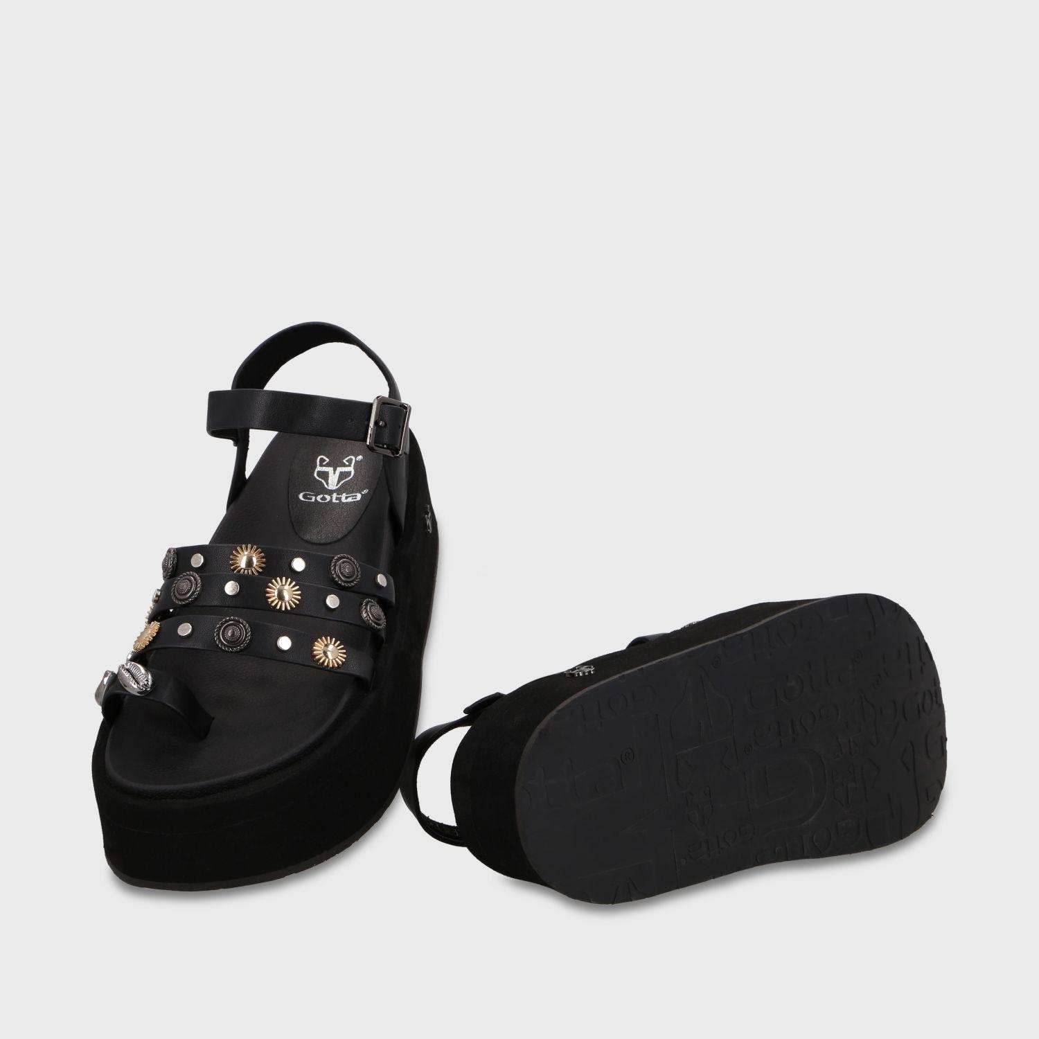 Sandalia Plataforma Negra Mujer 55943 Gotta-6
