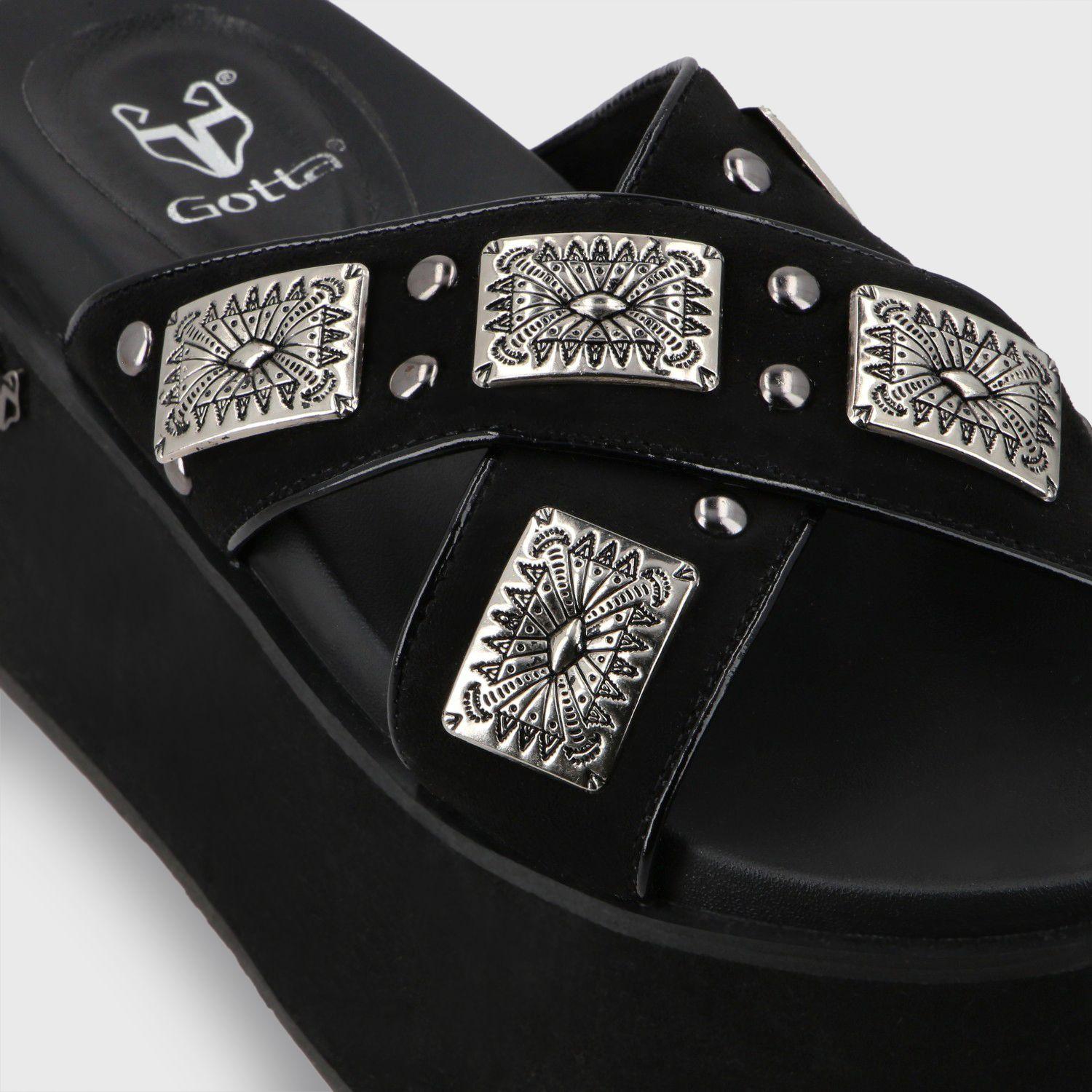 Sandalia Plataforma Negro Mujer 35187 Gotta-5