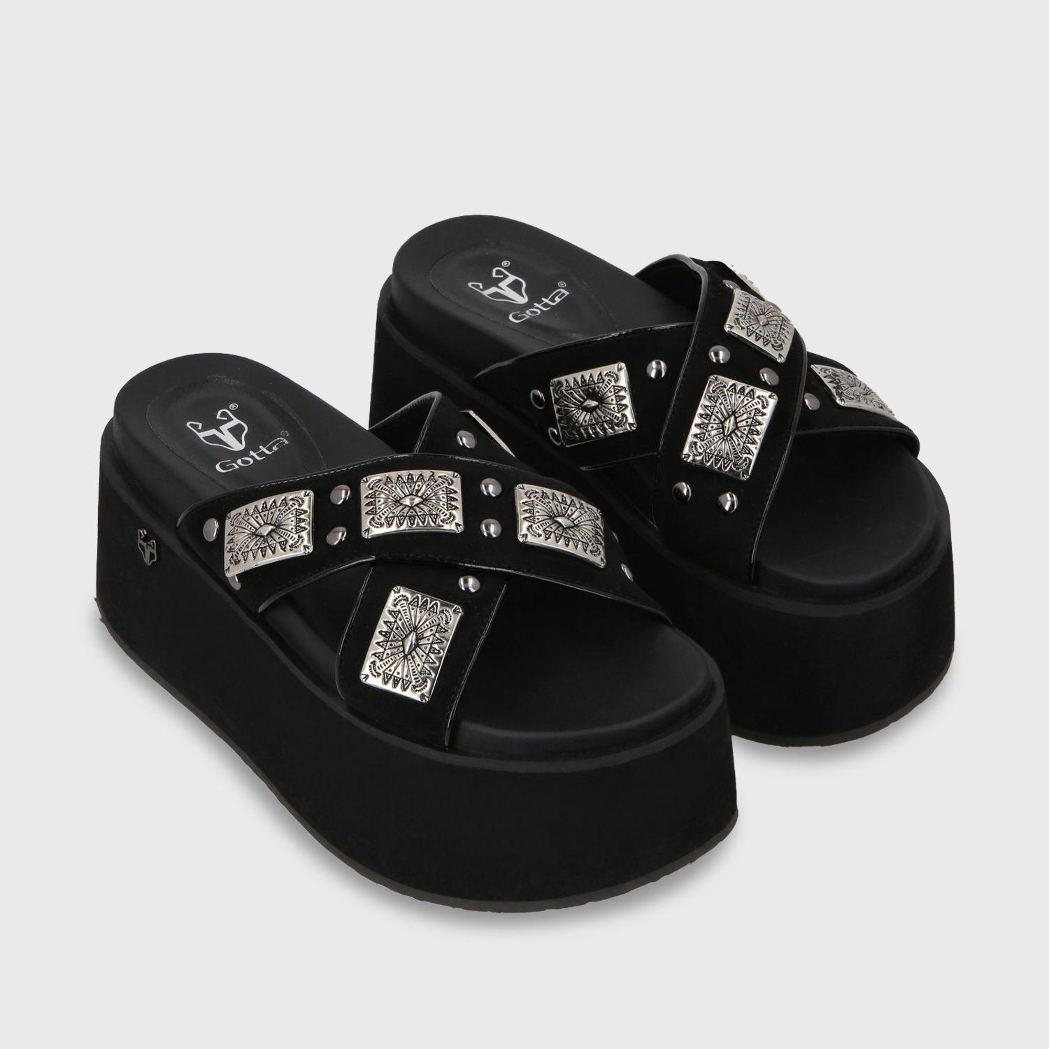 Sandalia Plataforma Negro Mujer 35187 Gotta-2