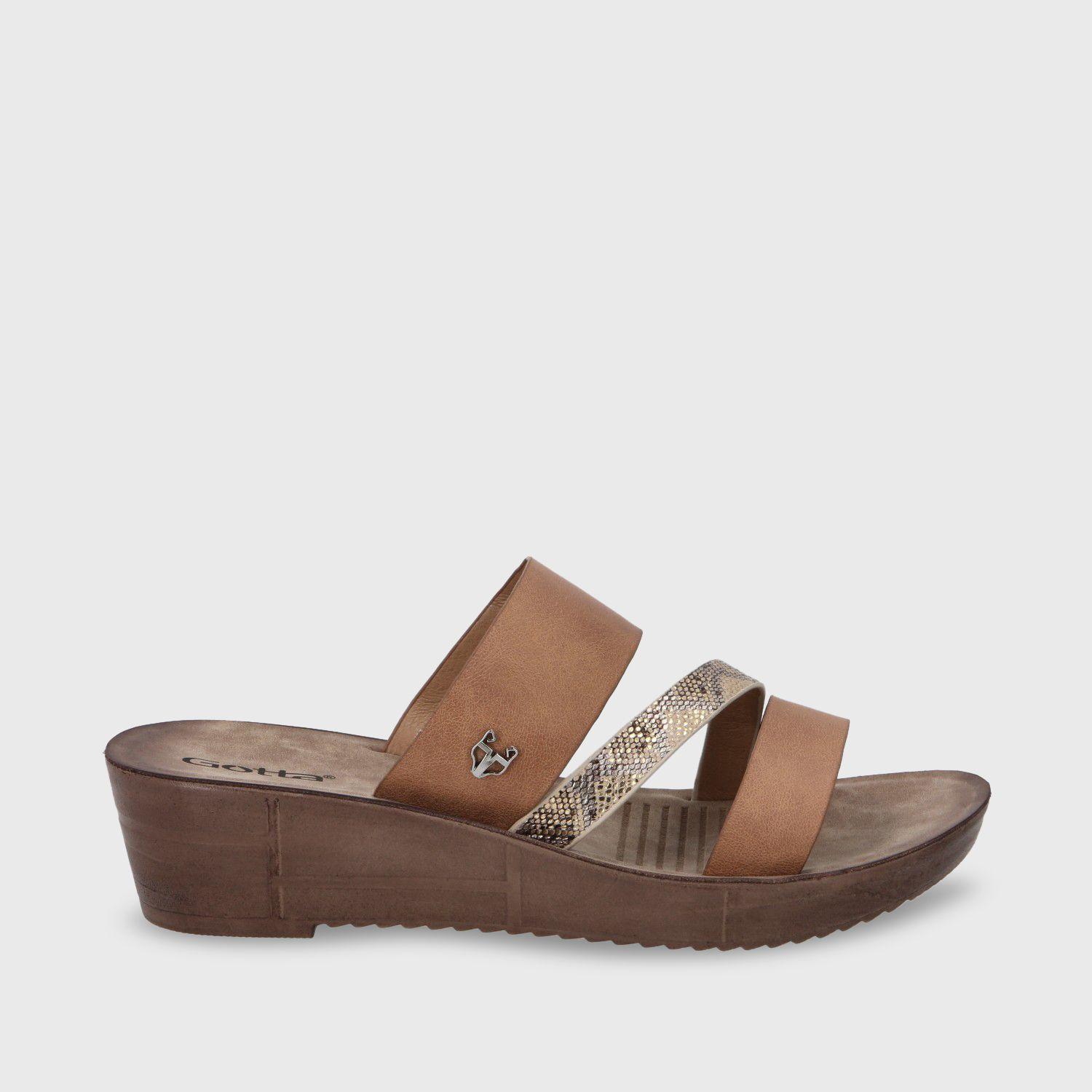 Sandalia Plataforma Dorado Mujer 13221 Gotta-0