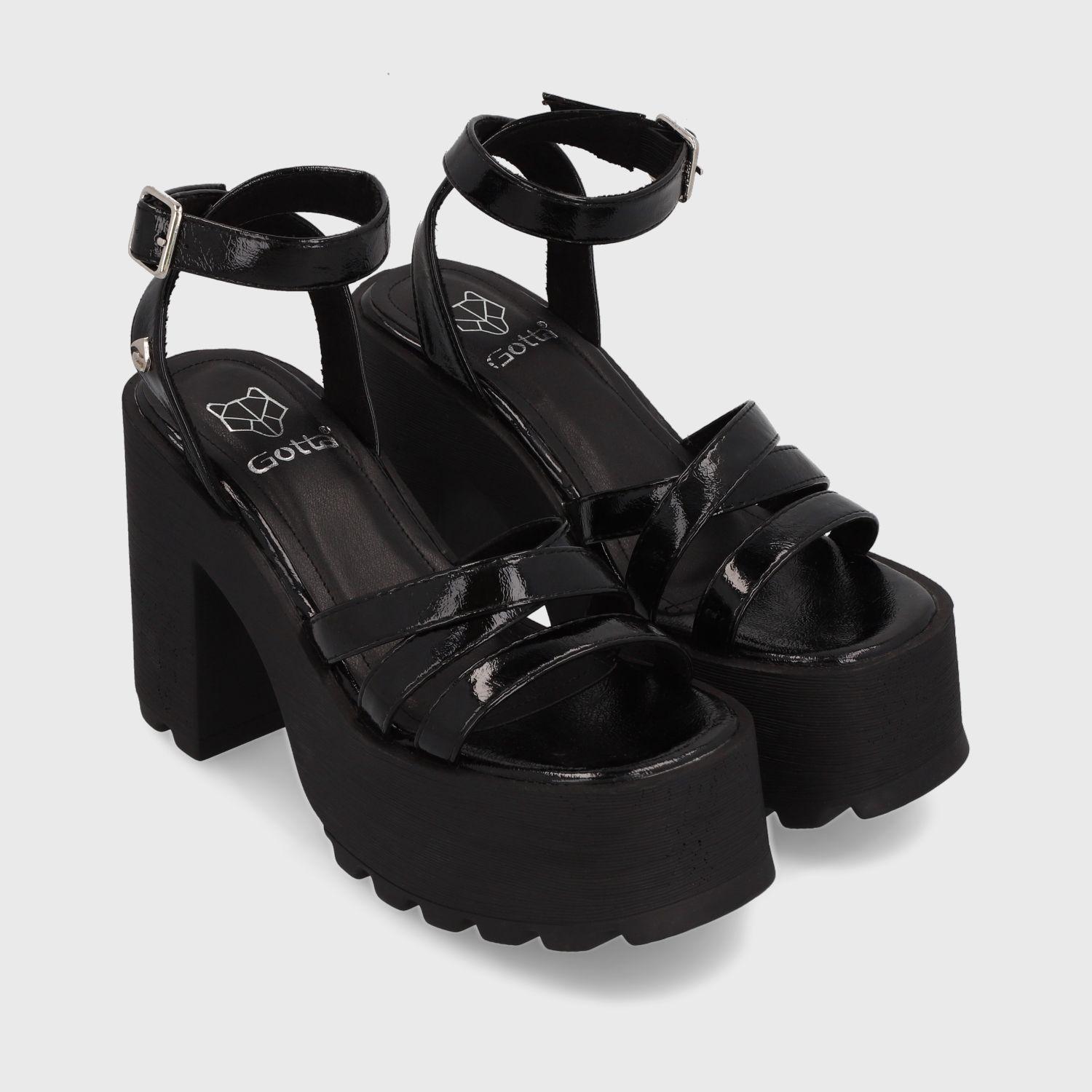 Sandalia Plataforma Negra Mujer 35282 Gotta-2
