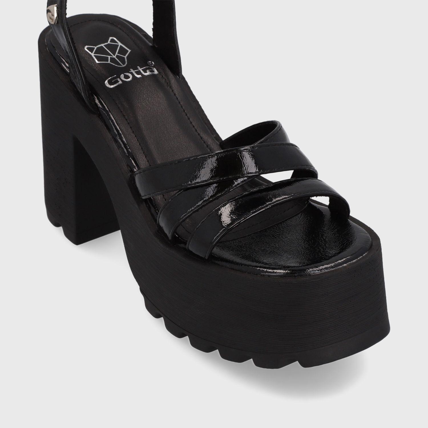 Sandalia Plataforma Negra Mujer 35282 Gotta-5