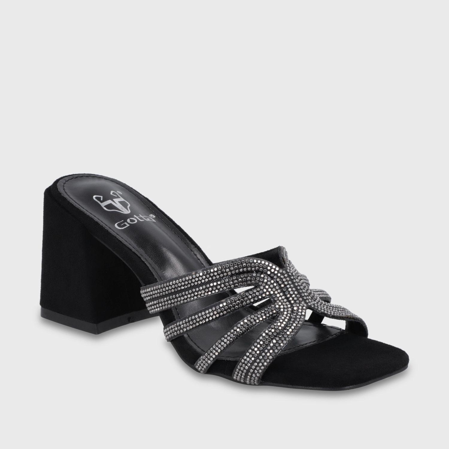 Sandalia Taco Negra Mujer 35135 Gotta-1