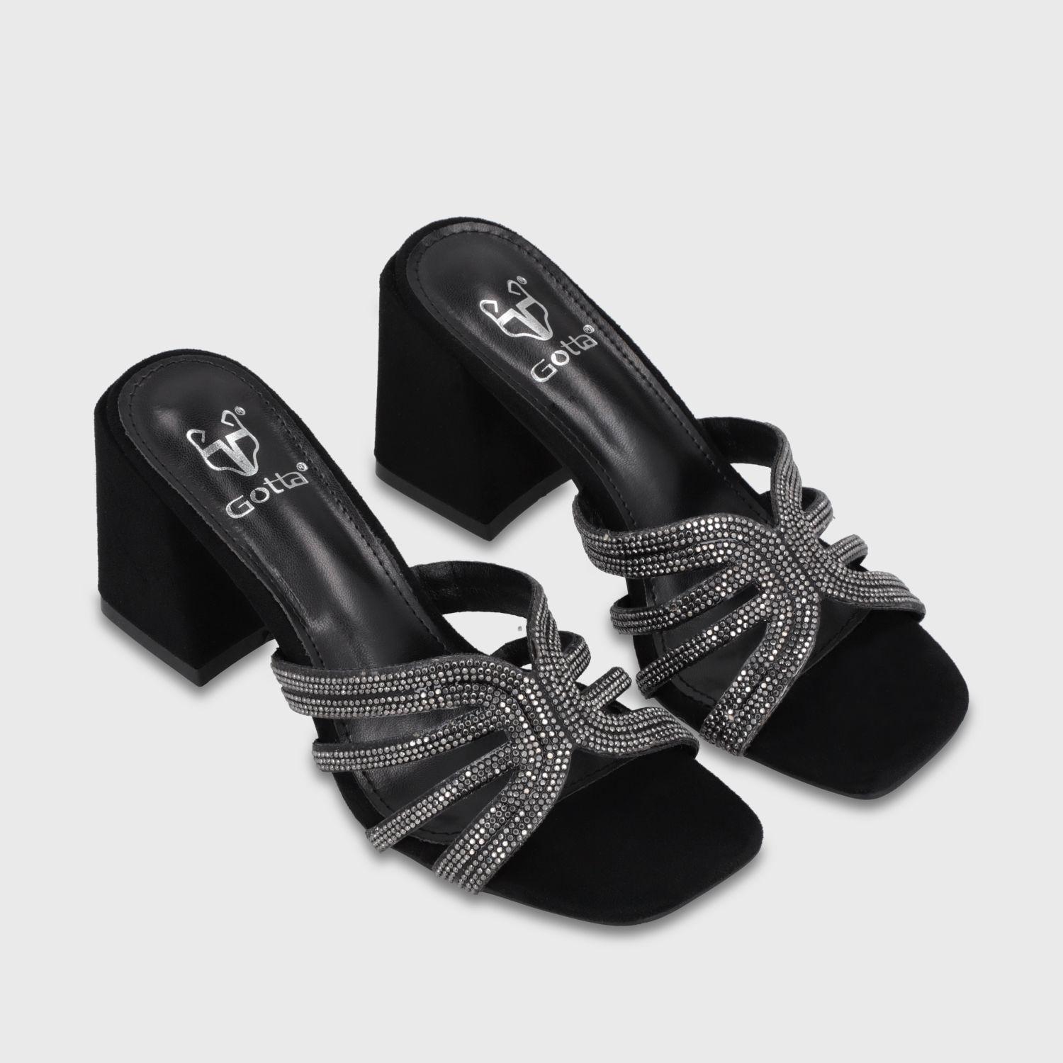 Sandalia Taco Negra Mujer 35135 Gotta-2